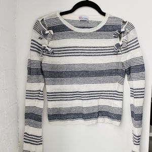Red Valentino Light Blue and White Knit Sweater